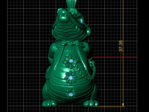 Golden Crocodile Charm PENDANT 3D Print Model