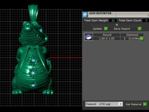 Golden Crocodile Charm PENDANT 3D Print Model