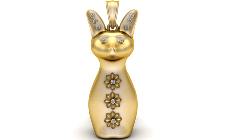 Amethyst Bunny Charm Modello di stampa 3D .c4d .max .obj .3ds .fbx .stl .blend
