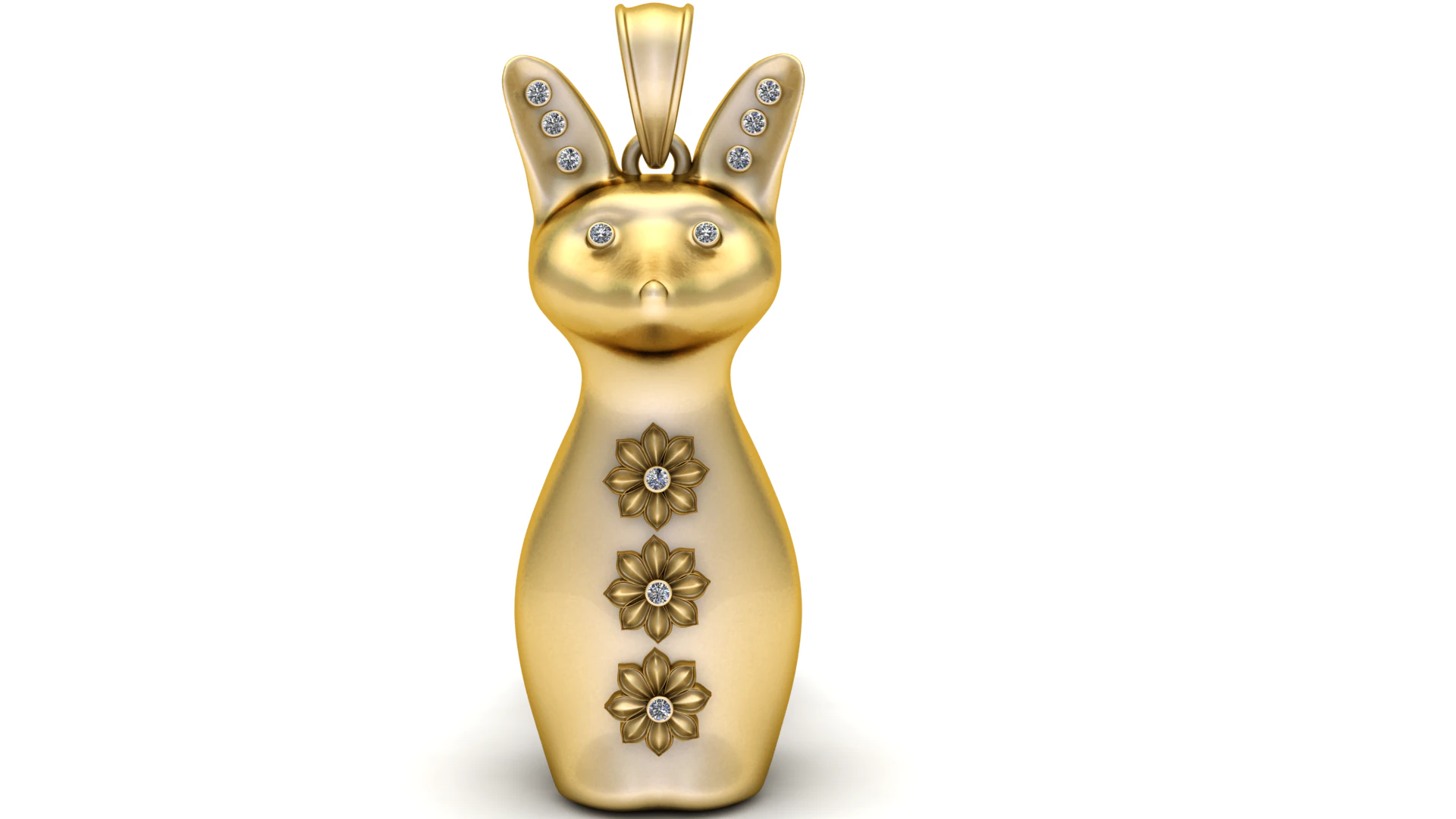 Amethyst Bunny Charm 3D Print Model .c4d .max .obj .3ds .fbx .stl .blend 