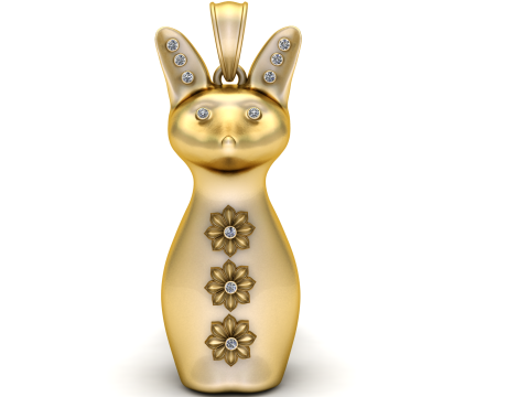 Amethyst Bunny Charm 3D Print Model