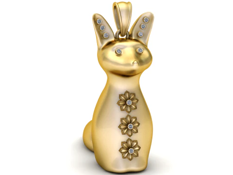 Amethyst Bunny Charm 3D Print Model