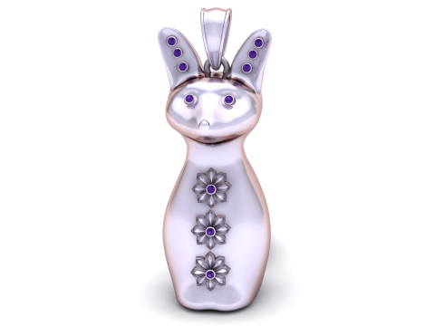 Amethyst Bunny Charm Modello di stampa 3D
