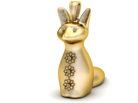 Amethyst Bunny Charm 3D Print Model