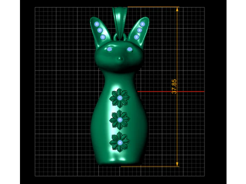 Amethyst Bunny Charm 3D Print Model