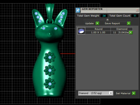 Amethyst Bunny Charm 3D Print Model