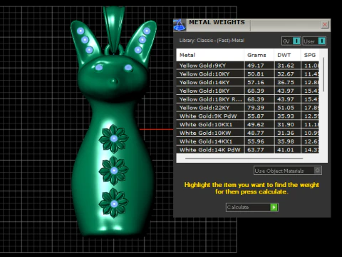 Amethyst Bunny Charm 3D Print Model
