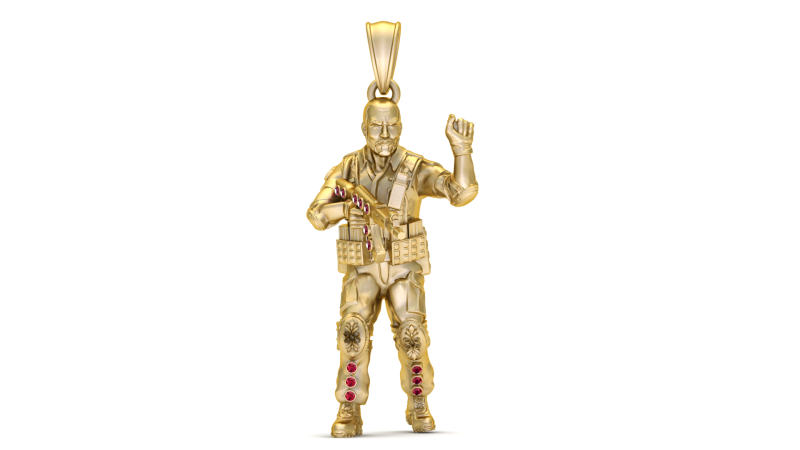 Warrior Sentinel Pendant Modello di stampa 3D .c4d .max .obj .3ds .fbx .stl .blend 