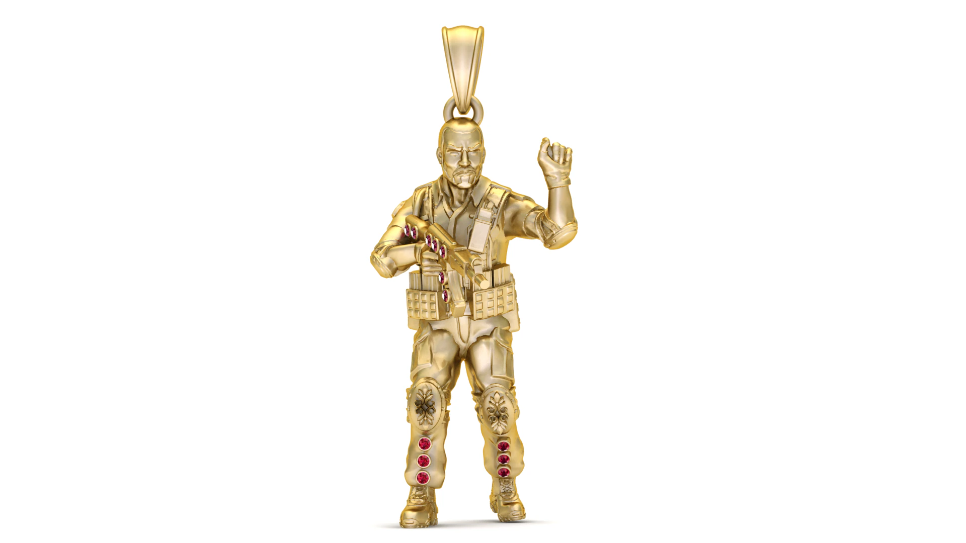 Warrior Sentinel Pendant 3D Print Model .c4d .max .obj .3ds .fbx .stl .blend
