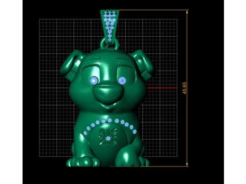 Emerald Pup Charm PENDANT Modelo de Impressão 3D