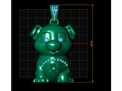 Emerald Pup Charm PENDANT 3D Print Model