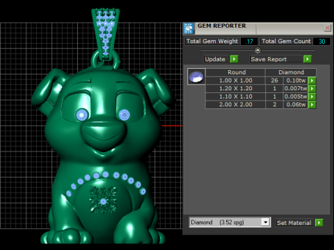 Emerald Pup Charm PENDANT Modelo de Impressão 3D
