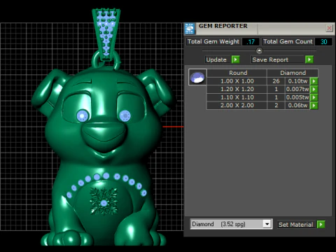 Emerald Pup Charm PENDANT 3D Print Model