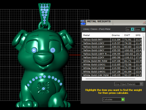 Emerald Pup Charm PENDANT Modelo de Impressão 3D