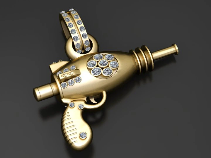Cosmic Blaster Pendant 3D Print Model .c4d .max .obj .3ds .fbx .stl .blend 
