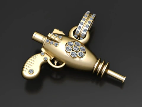 Cosmic Blaster Pendant 3D Print Model