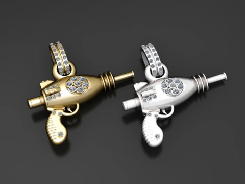 Cosmic Blaster Pendant 3D Print Model