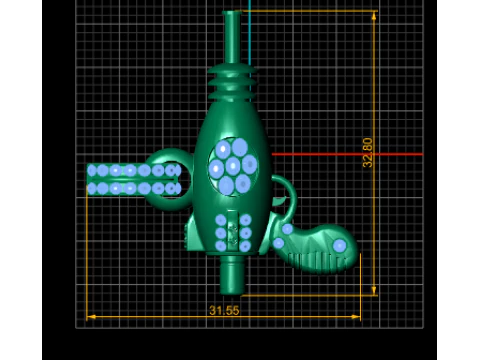 Cosmic Blaster Pendant 3D Print Model