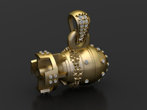 Diamond Grenade Pendant 3D प्रिंट मॉडल