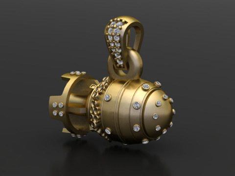 Diamant-Granate-Anhänger 3D Druckmodell