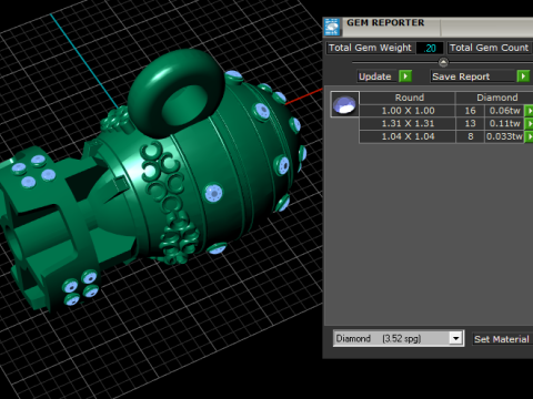 Diamant-Granate-Anhänger 3D Druckmodell