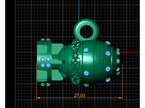 Diamant-Granate-Anhänger 3D Druckmodell