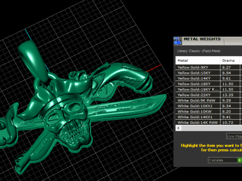 Pirate Skull Pendant 3D Print Model