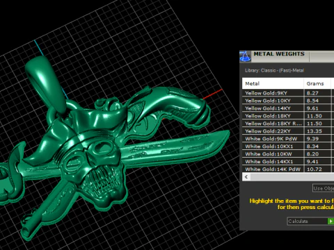 Pirate Skull Pendant 3D Print Model