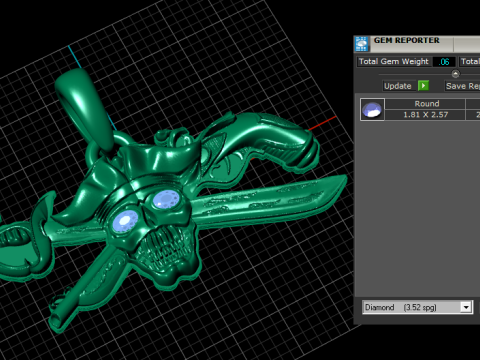 Pirate Skull Pendant 3D Print Model