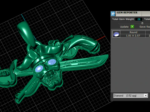 Pirate Skull Pendant 3D Print Model