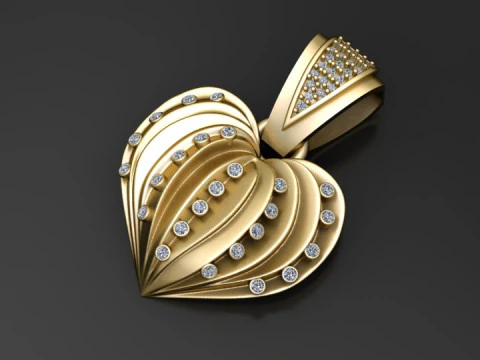 Radiant Heart Pendant 3D Print Model