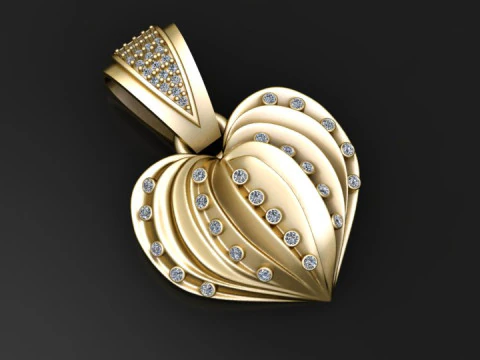 Radiant Heart Pendant 3D Print Model