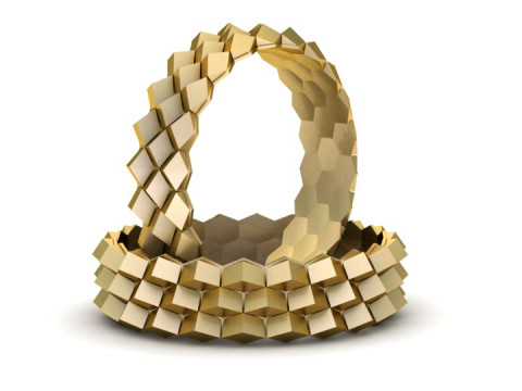 Hexa-Stack Geometric Bangle Set 3D Print Model
