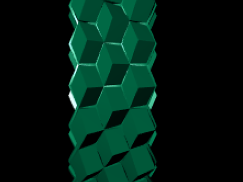 Hexa-Stack Geometric Bangle Set 3D Print Model