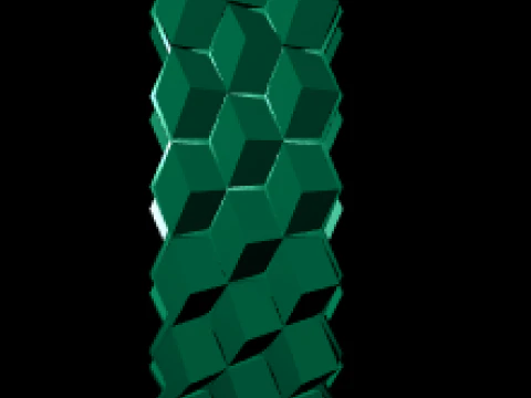 Hexa-Stack Geometric Bangle Set 3D Print Model