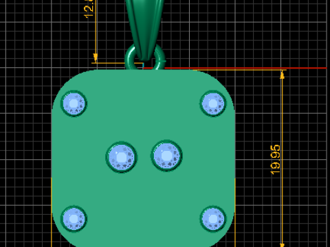 Golden Skull Ruby Pendant Modelo 3D