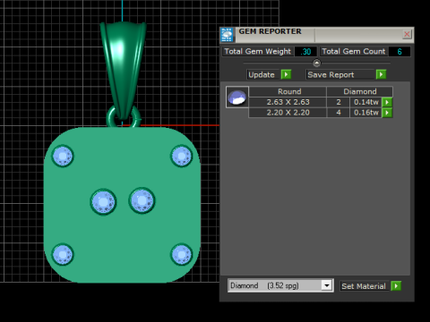 Golden Skull Ruby Pendant Modelo 3D