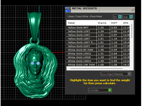 Golden Mystic Hooded Face Pendant with Ruby Eyes 3D मॉडल