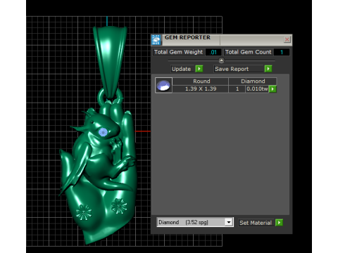 Golden Dragon Pendant with Ruby Eye Modelo 3D