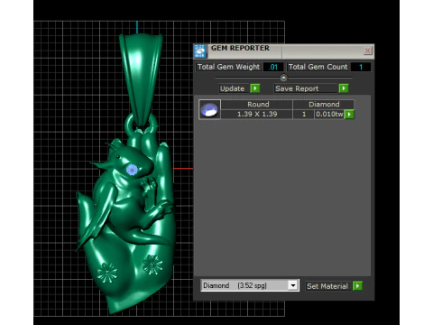 Golden Dragon Pendant with Ruby Eye 3D Model