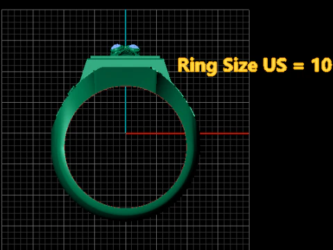 Golden Gothic Skull Ring with Ruby Eyes 3D Model