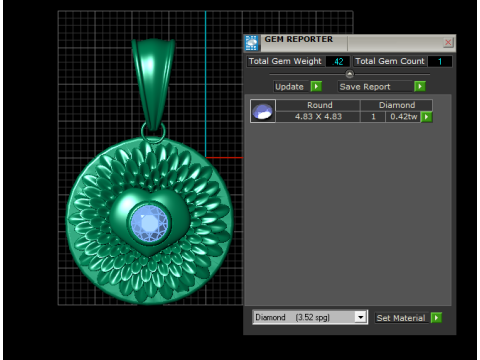 Golden Lotus Bloom Pendant with Ruby Center 3D मॉडल