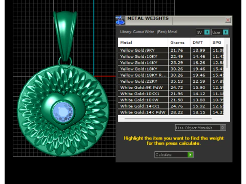 Golden Lotus Bloom Pendant with Ruby Center 3D Model