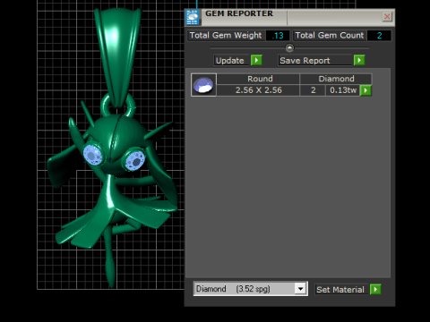 Golden Fairy Dancer Pendant with Ruby Eyes 3D Model