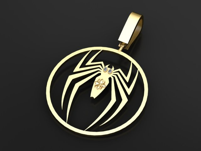 Spider Emblem Pendant 3D printmodel .c4d .max .obj .3ds .fbx .stl .blend 