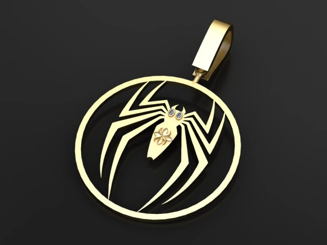 Spider Emblem Pendant 3D Print Model .c4d .max .obj .3ds .fbx .stl .blend 
