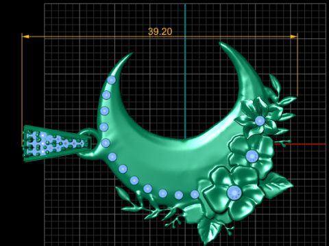 Floral Crescent Moon Pendant 3D प्रिंट मॉडल