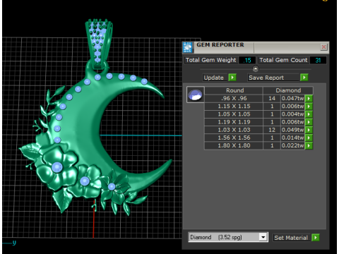 Floral Crescent Moon Pendant 3D प्रिंट मॉडल