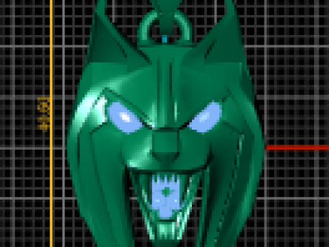 Fierce Wolf Head Pendant Modèles 3D en vedette