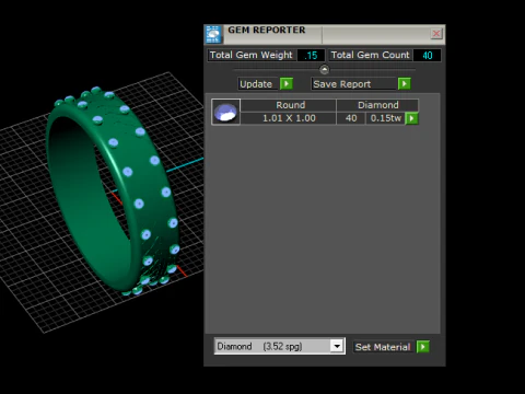 Diamond-Studded Gold Band Ring 3D Print Model